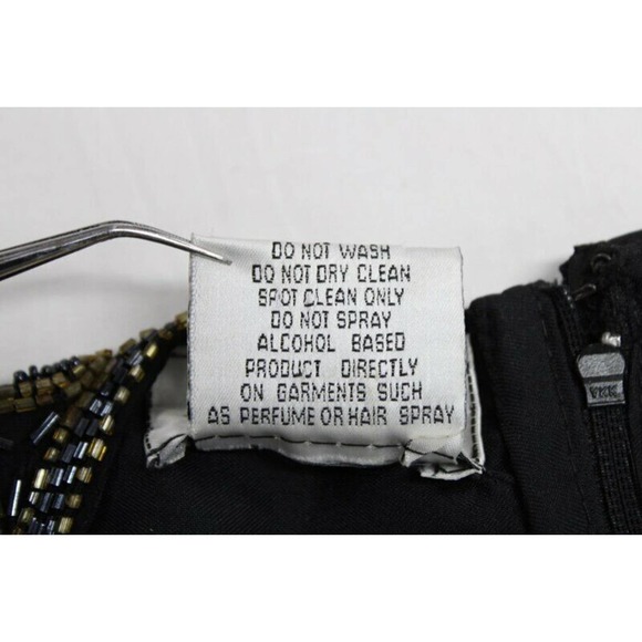 Stenay Beaded Silk Blouse Womens M Black Gold Cocktail Formal Party - Picture 10 of 12